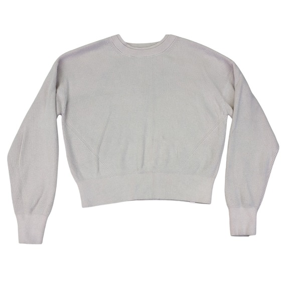 Lululemon Waist Length Crewneck Sweater Ribbed Women's 6 Pullover Pink W3FE4S - Picture 1 of 6